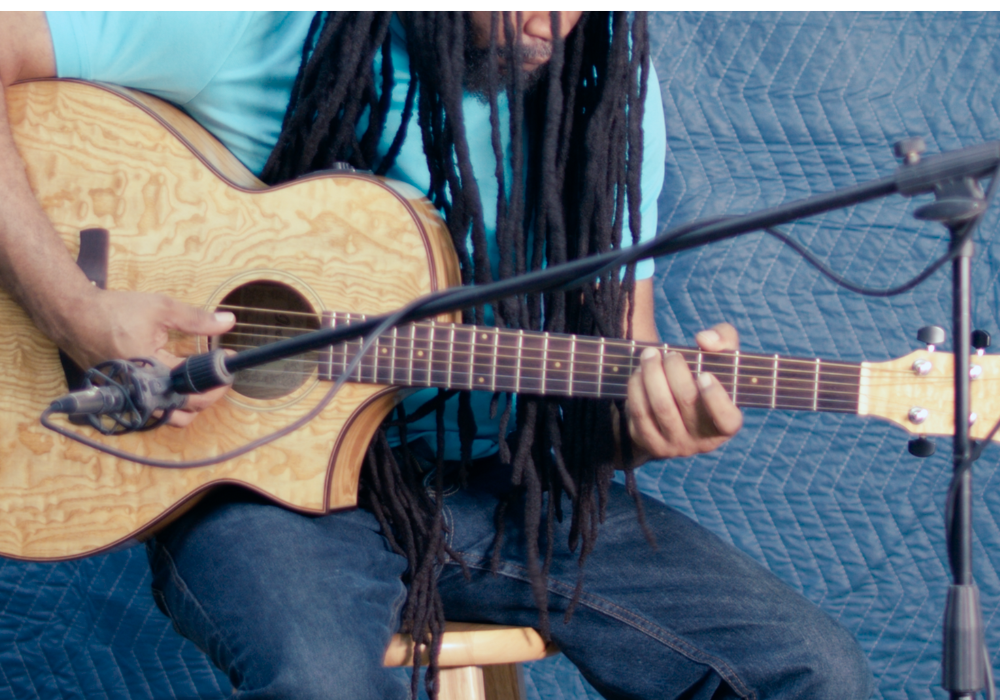 Writing room with instruments