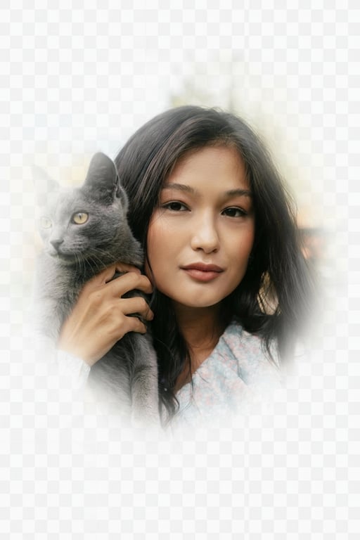 AI face cut out filter after transformation - studio photo with background-free face region