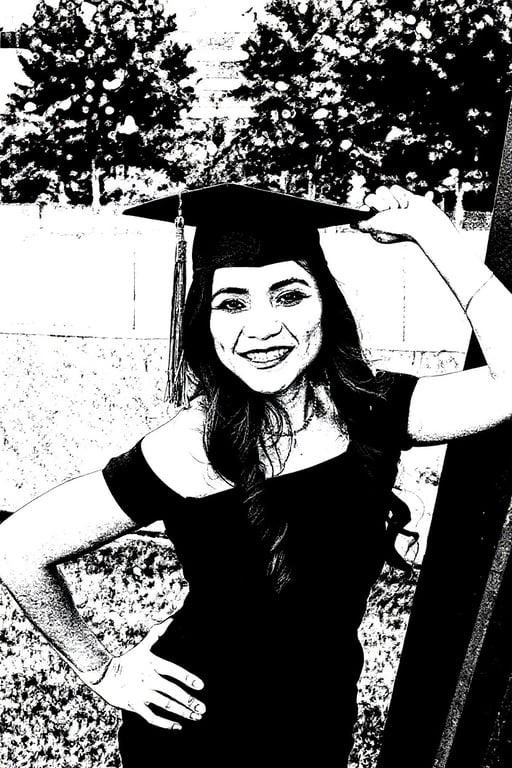 AI stencil maker after transformation - full body photo in artistic stencil style