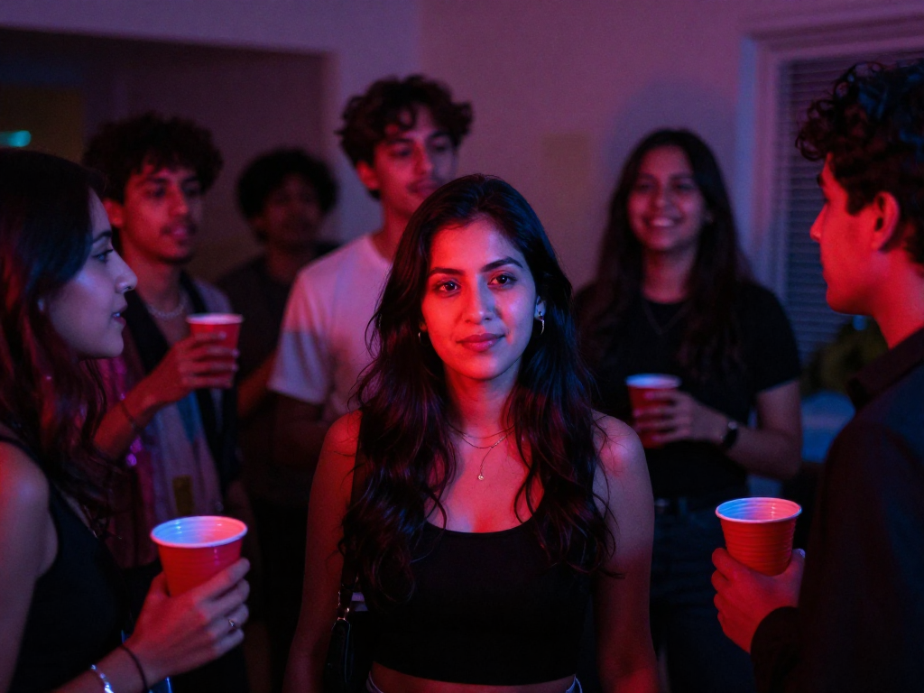 Isolate this woman from the gr...