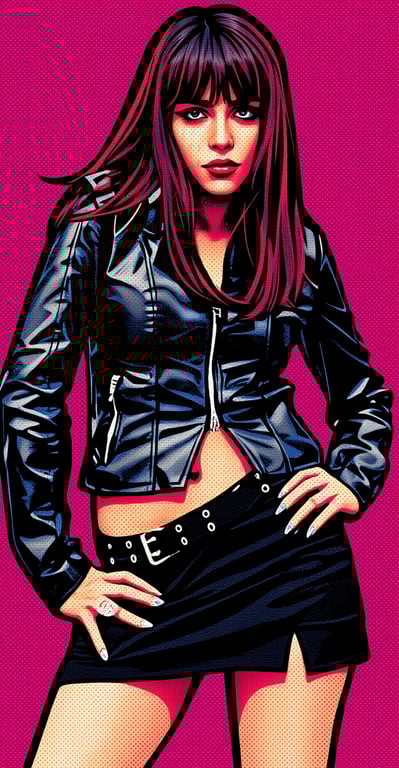 a GTA-style illustration that preserves the original person’s identity while translating the image into bold comic realism with strong outlines, simplified textures, and dramatic lighting