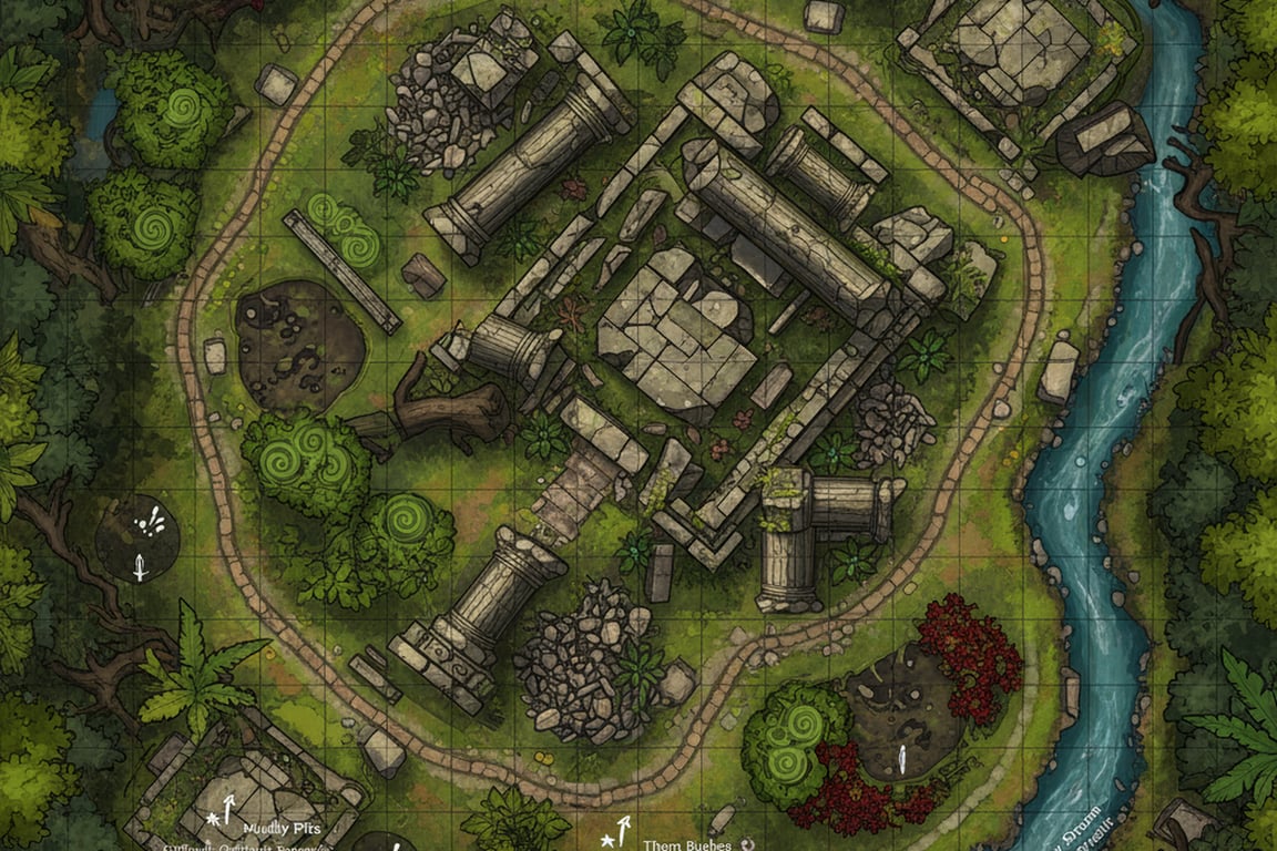 Generate a detailed town map emphasizing social interaction, NPC movement, and location-based storytelling for tabletop RPG campaigns