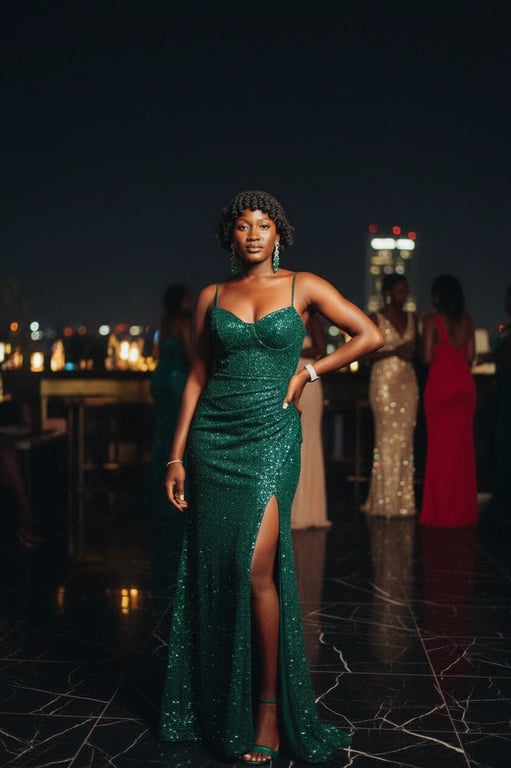 Party Clothes Ladies filter after transformation - portrait styled in chic ladies evening party look