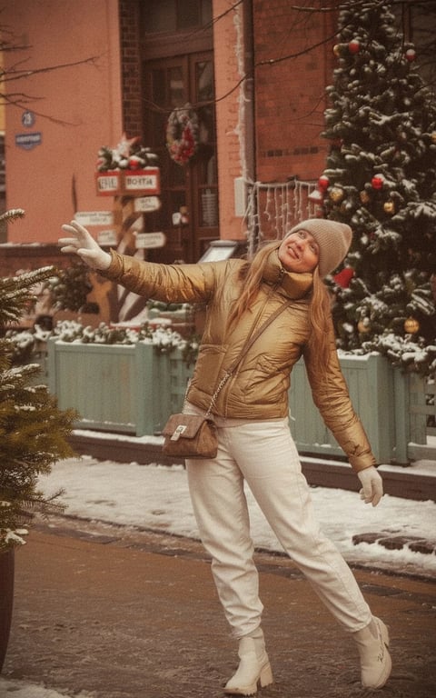 Retro filter after transformation - portrait infused with warm 90s film tones and soft grain