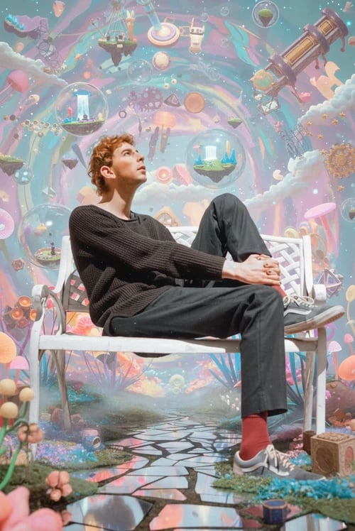 Dreamcore filter after transformation - portrait in ethereal dreamcore style