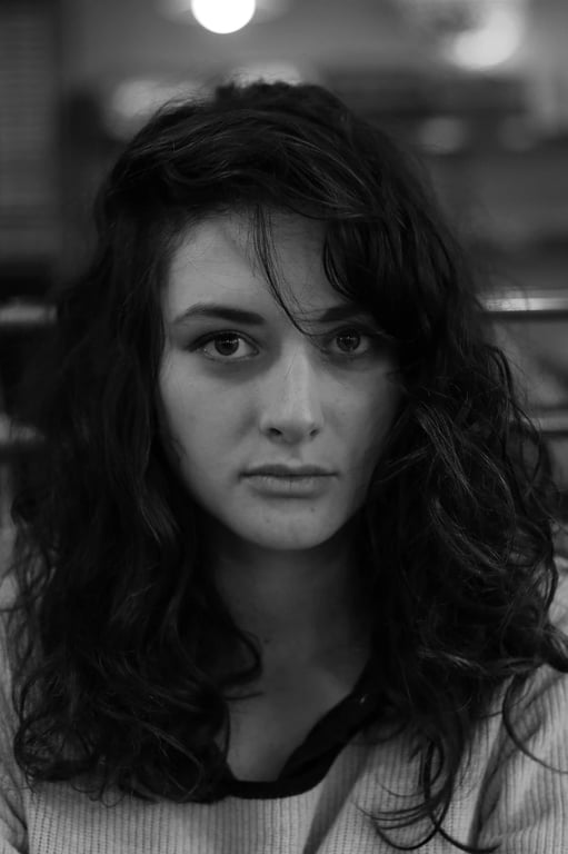 AI generated yearbook filter before photo - fashion portrait before AI vintage color grading