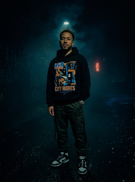 Give this streetwear portrait ...