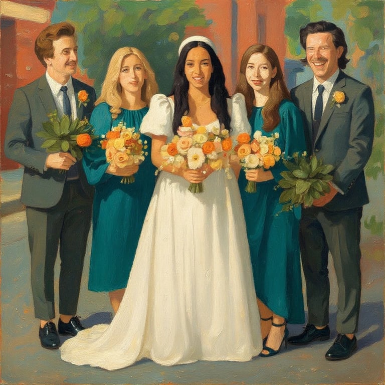 AI painting filter after transformation - fashion portrait turned into impressionist artwork