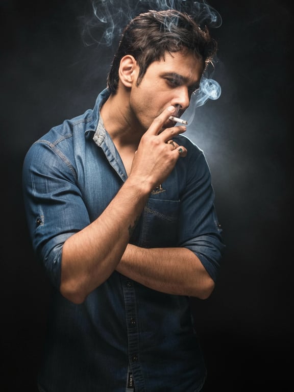 a portrait of a man, ai simulated studio lighting, three-point lighting setup, soft shadows, high-resolution detail.