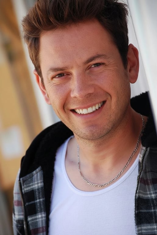 AI smile filter after transformation - outdoor photo showing warm natural smile