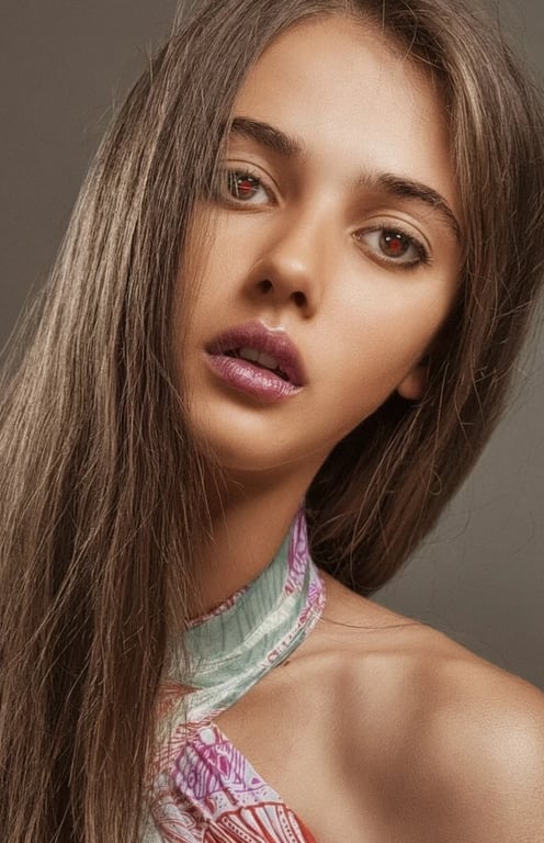 AI red eye remover before photo - professional portrait with flash-induced red eyes