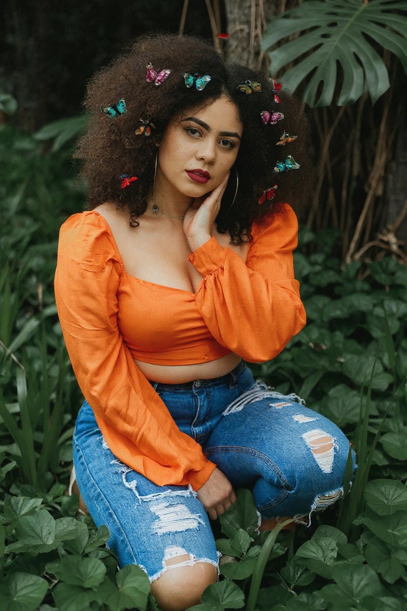 AI fat to fit filter before photo - fashion portrait before virtual fitness edit