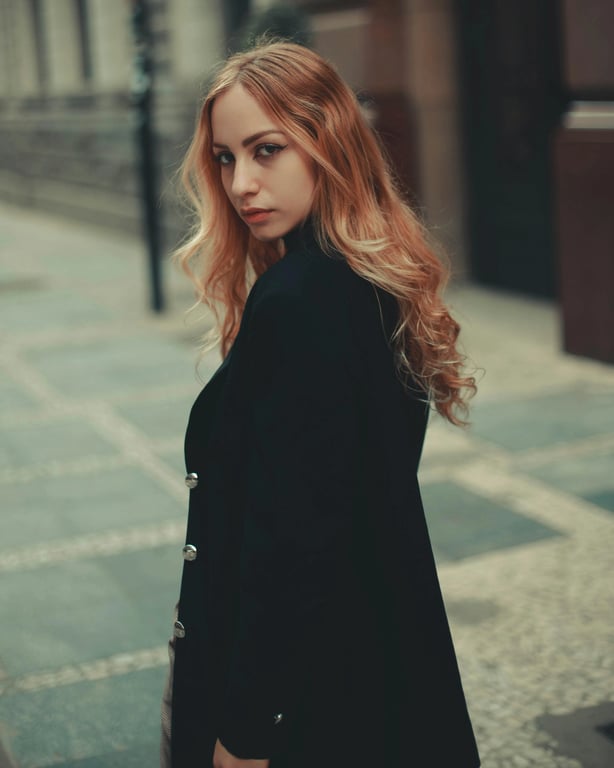 a portrait of a person transformed using a silver hair filter with accurate color balance and realistic strand detail