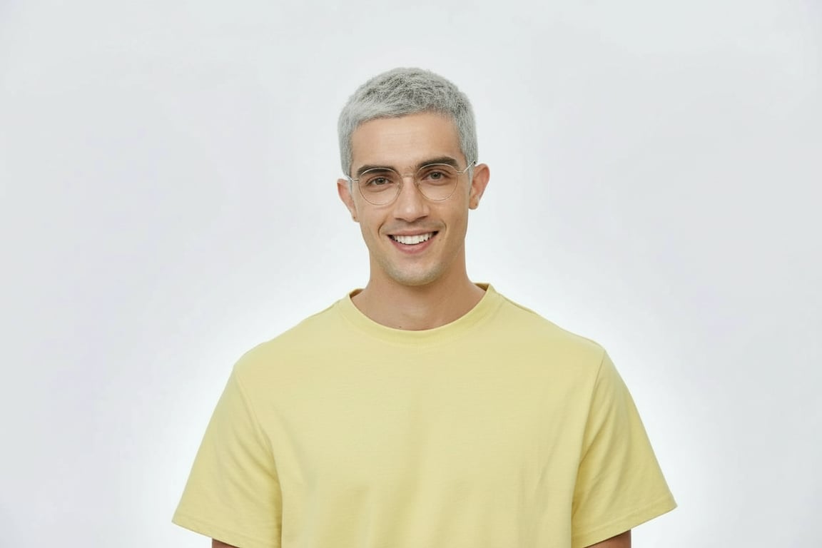 hair color filter after transformation - portrait with cool ash blonde hair and crisp contrast