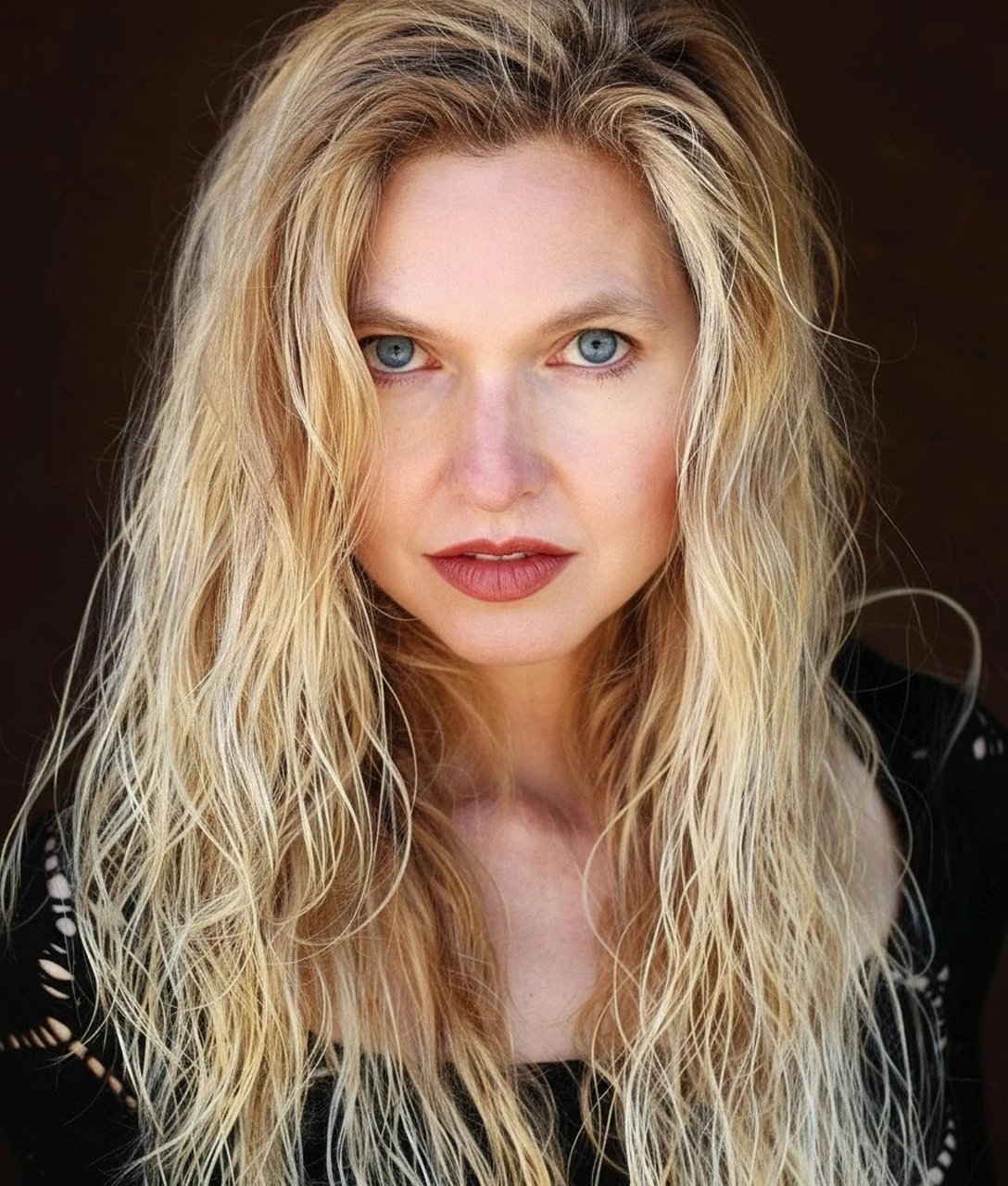 AI lip plumper filter after transformation - creative portrait with stylized full lips