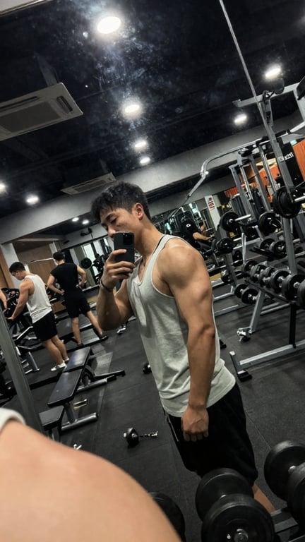 Reimagine this gym mirror shot...