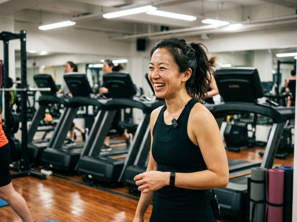 Transform this candid gym phot...