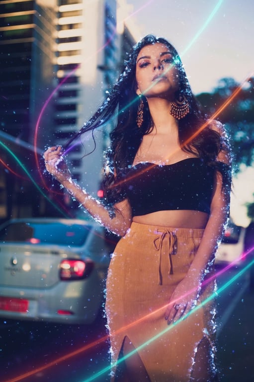 a portrait of a person during a "Time Stop" moment, frozen in mid-action with crystalline texture and surreal lighting