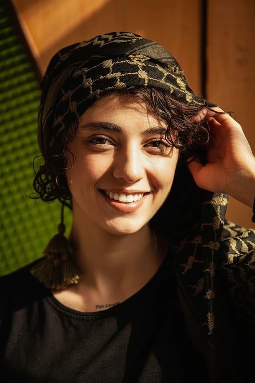 AI smile filter after transformation - portrait with realistic AI generated natural smile