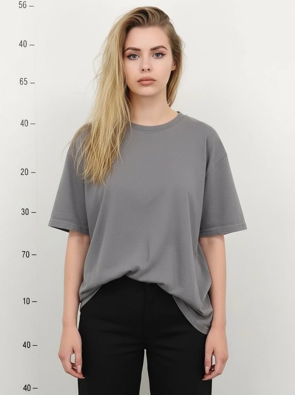 AI mugshot filter after transformation - portrait styled with mugshot background and height chart