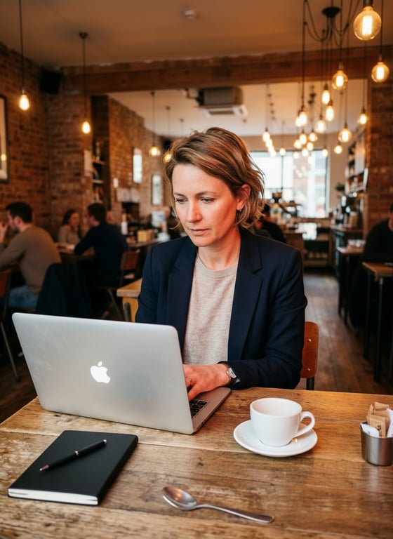 Restyle this café laptop shot ...