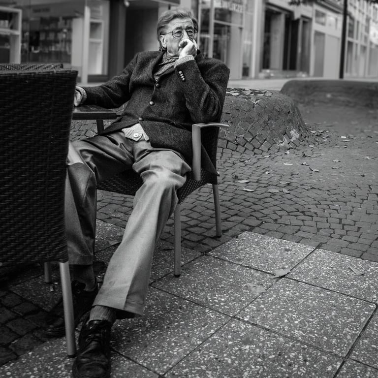 AI remove people from background after transformation - portrait with background cleared of people