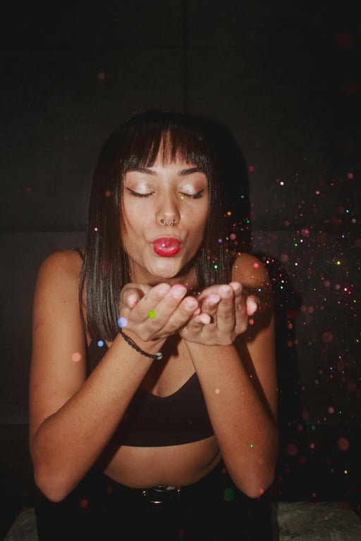 AI music festival outfits filter before photo - casual portrait before boho outfit transformation