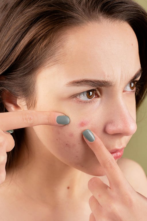 AI blemish remover before photo - portrait with visible acne and skin blemishes