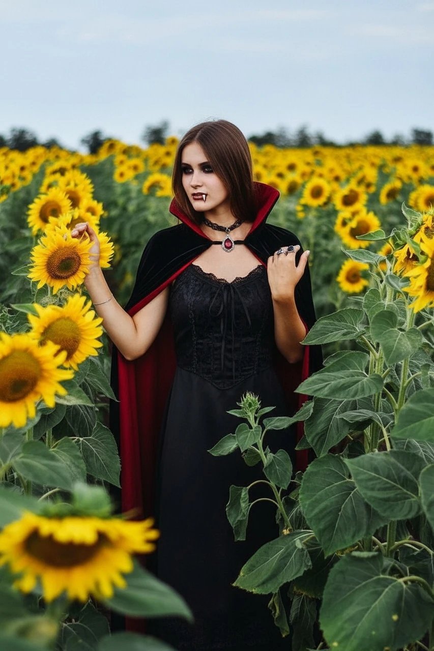 AI Halloween costume filter after transformation - outdoor portrait in horror-inspired Halloween costume