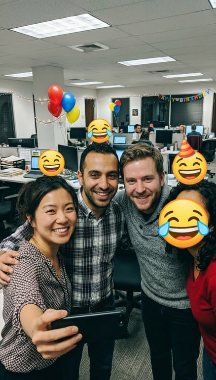 Add fun face emojis above each...