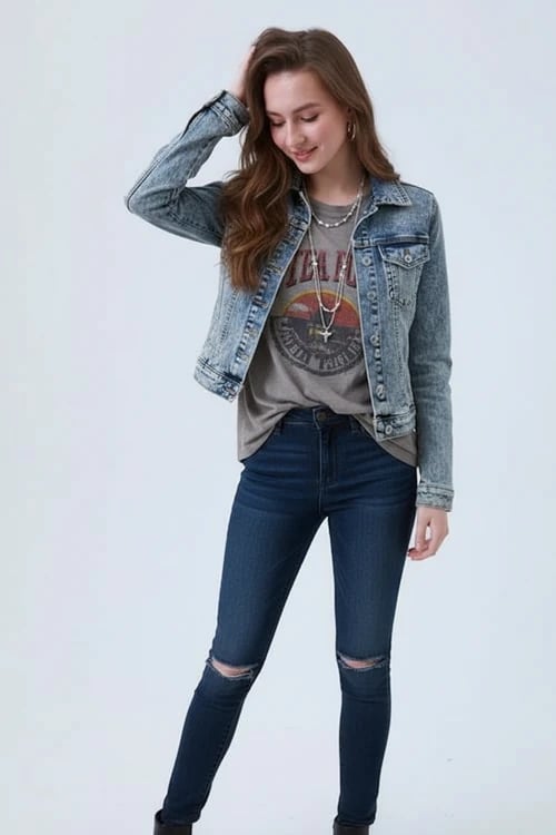 2010 Style Fashion filter after transformation - portrait wearing casual 2010s outfit