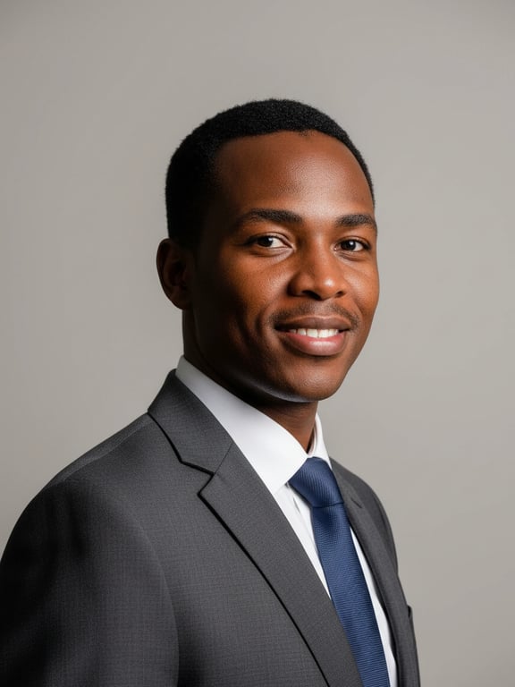 a portrait of a person styled as a corporate profile image with studio lighting setup, neutral colors, realistic facial depth, clean background separation, and a polished executive presence
