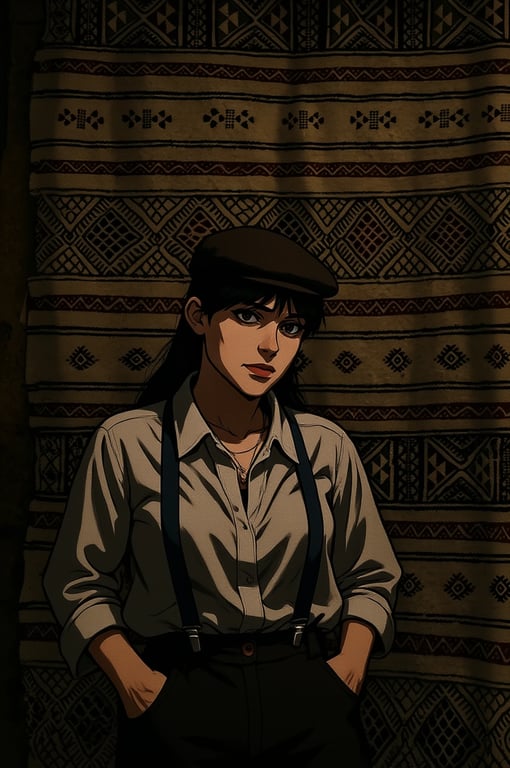 a portrait of a person enhanced with Attack on Titan–style visuals, including sharp line precision, realistic skin shading, subdued color tones, heavy shadows, and a bleak cinematic atmosphere