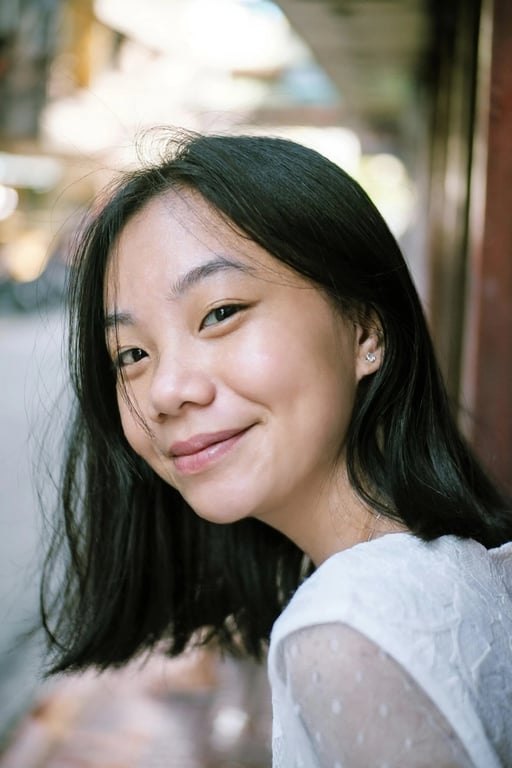 AI blemish remover after transformation - outdoor photo with clean natural complexion