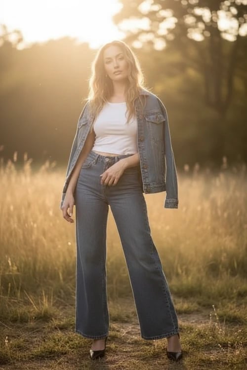 Sunset photos filter after transformation - portrait with warm sunset glow