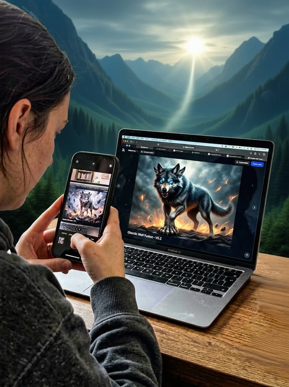Rebuild the fantasy wolf image...