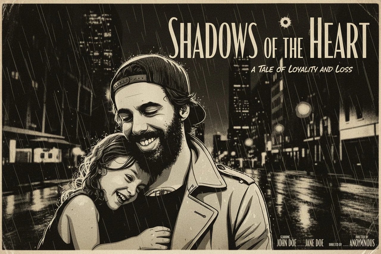 AI movie poster maker after transformation - selfie enhanced with cinematic color grading and title