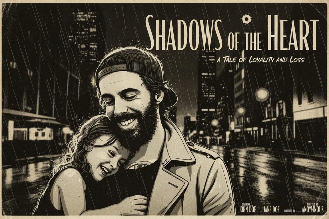 AI movie poster maker after transformation - selfie enhanced with cinematic color grading and title