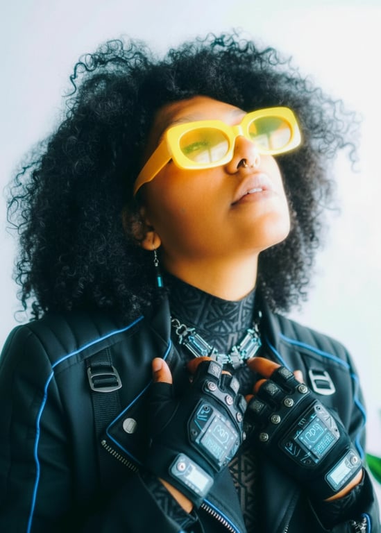 Streamer using AI photo editor to create a Cyberpunk 2077 style profile picture with neon effects.