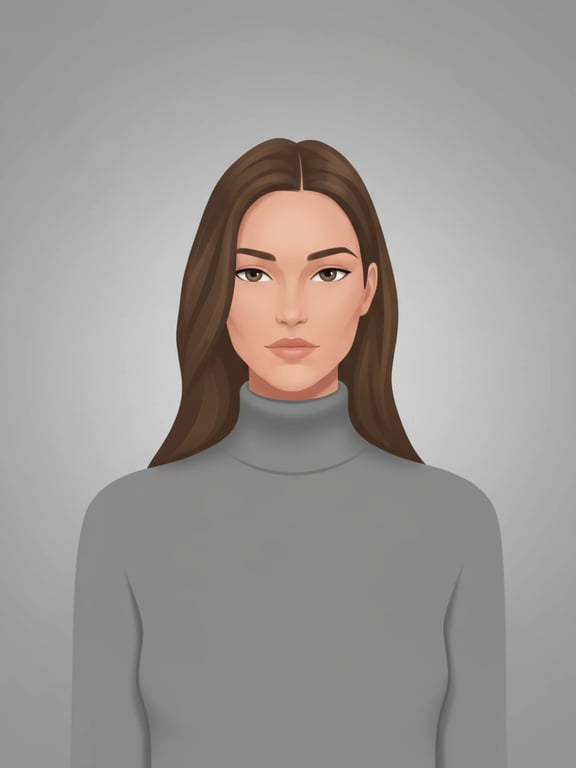a portrait of a person transformed into a high-quality digital avatar, preserving core facial identity such as eye shape, nose structure, and face proportions while simplifying details into a clean stylized look; apply smooth yet realistic shading without plastic skin; lighting soft and evenly distributed to maintain clarity; avatar style semi-realistic or illustration-based, not cartoonish unless specified; background simplified into flat color or subtle gradient; composition centered head-and-shoulders; clothing simplified but coherent (plain top or jacket); final avatar should look intentional, polished, and suitable for profile use
