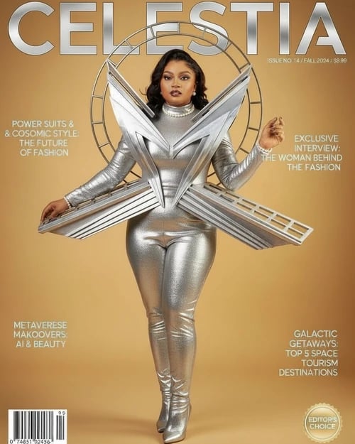 Vogue Cover filter after transformation - portrait with avant-garde editorial styling