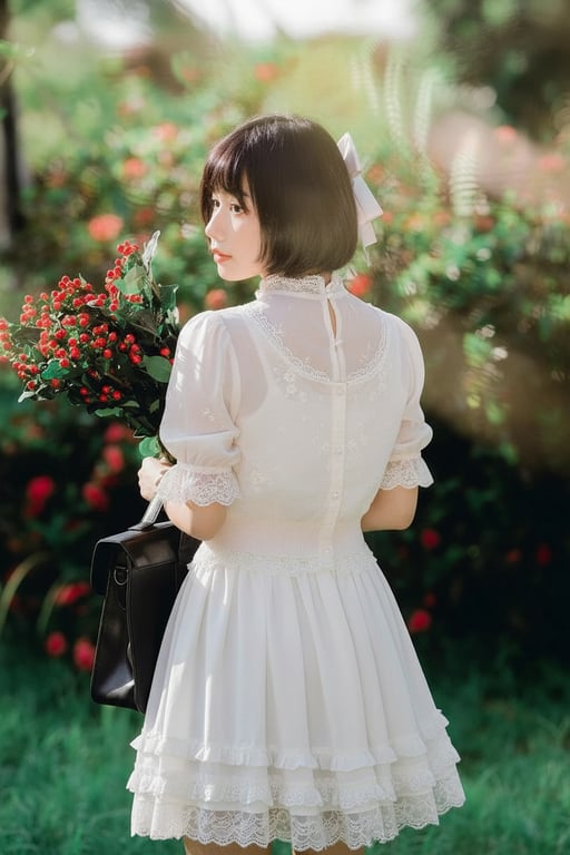 AI coquette outfits filter after transformation - creative portrait styled with dreamy coquette fashion