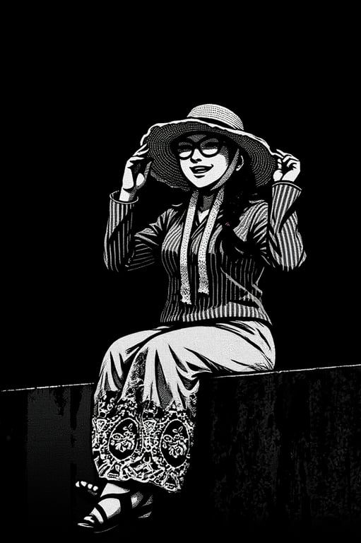 a portrait of a person transformed into a gritty anime illustration with heavy contrast, dramatic lighting, and serious narrative tone