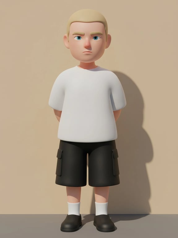 image to emoji converter after - a simplified 3d emoji figure in the same pose