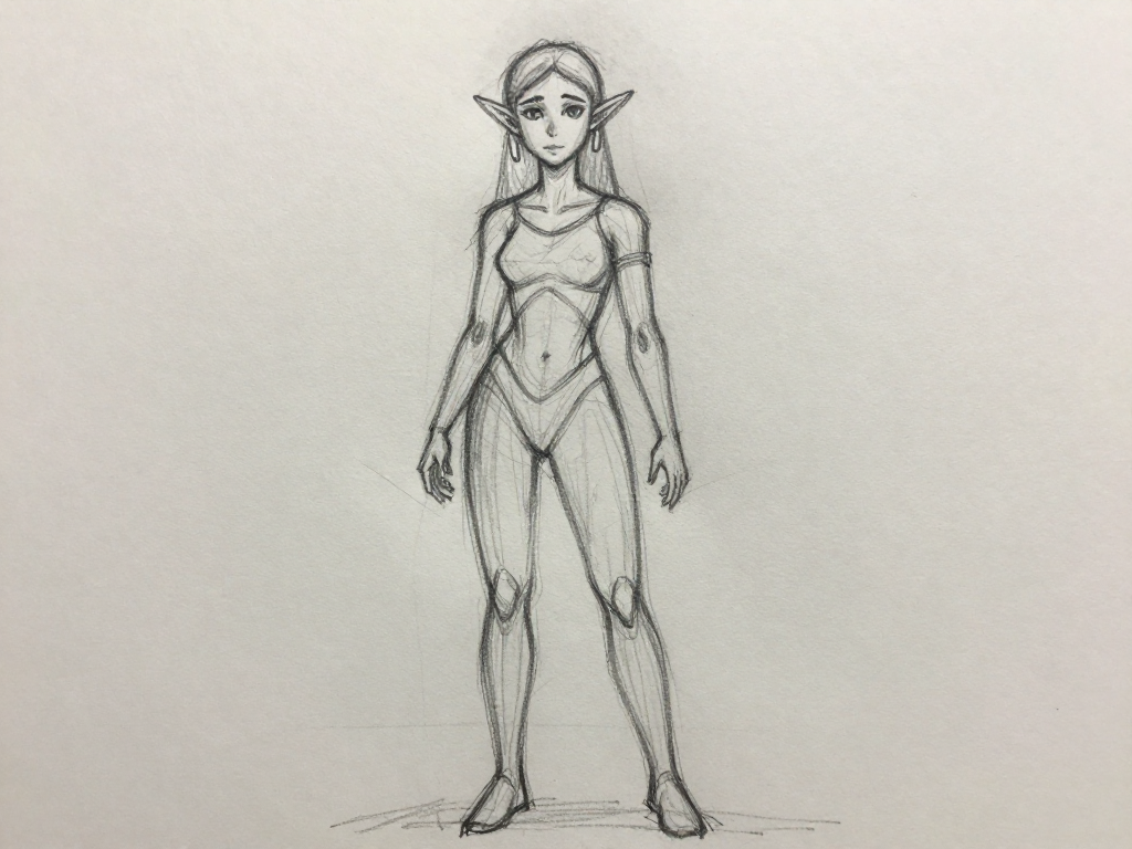 Refine this rough character sk...