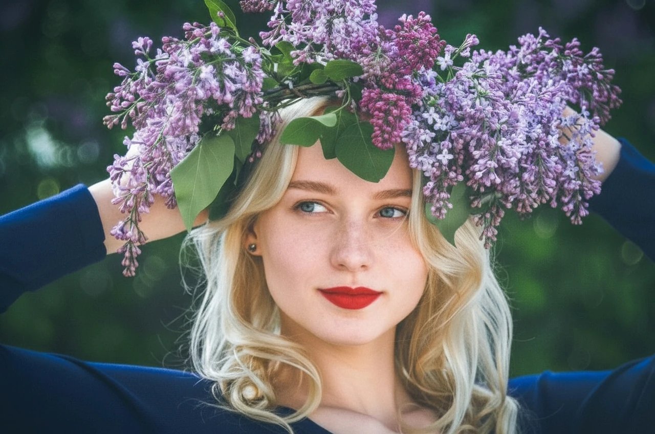 AI face slimmer filter after transformation - studio photo enhanced with contour refinement