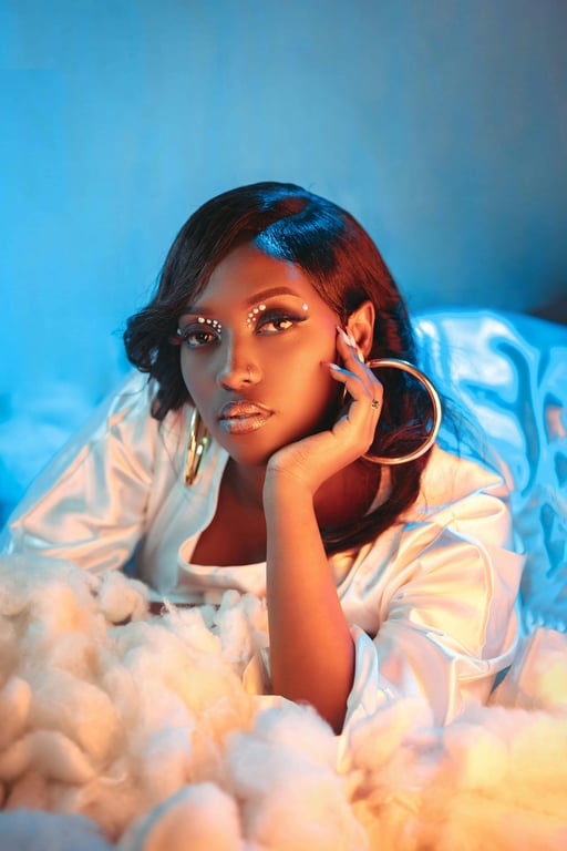 AI album cover maker before photo - portrait in normal lighting before album design edit