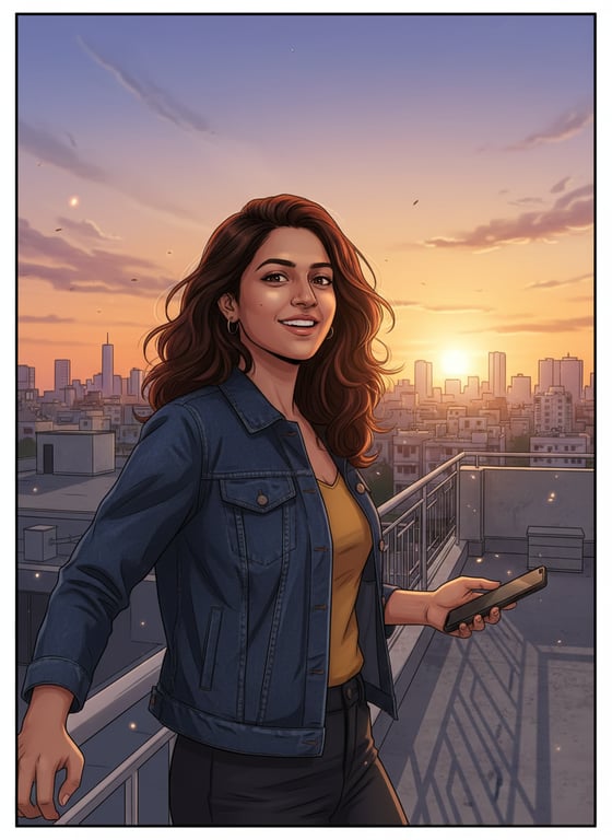 Transform the rooftop selfie i...