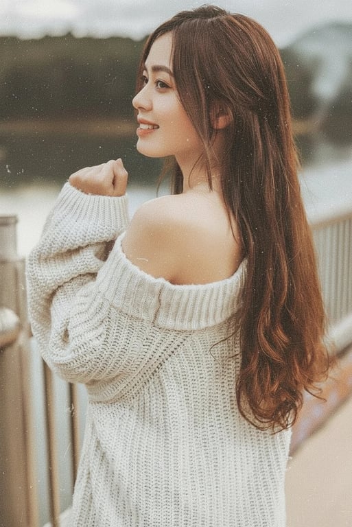 Retro filter after transformation - outdoor scene featuring cinematic grain and soft desaturation