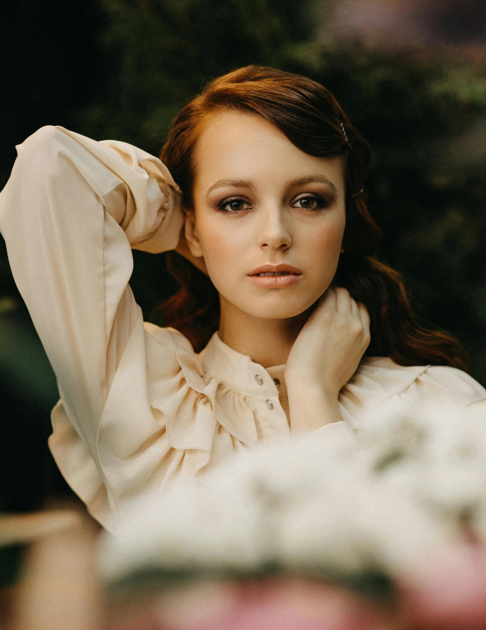 Red Carpet Dresses filter before photo - natural portrait in everyday outfit with indoor scene